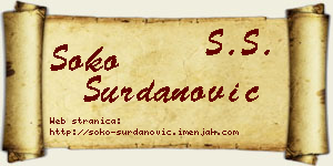 Soko Surdanović vizit kartica